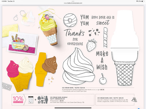 Ice Cream Swirl bundle by Stampin’Up.